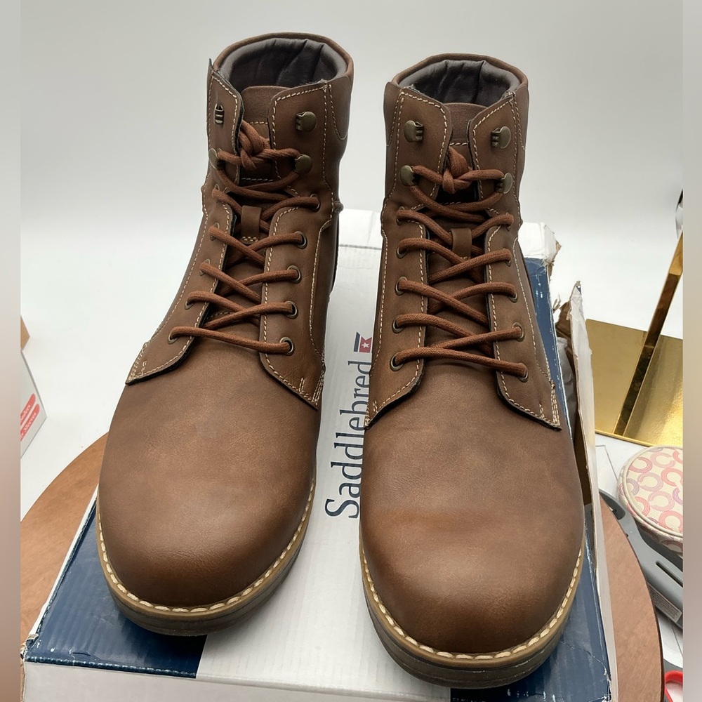 Saddlebred Tan‎ vegan Leather Boots size 13M